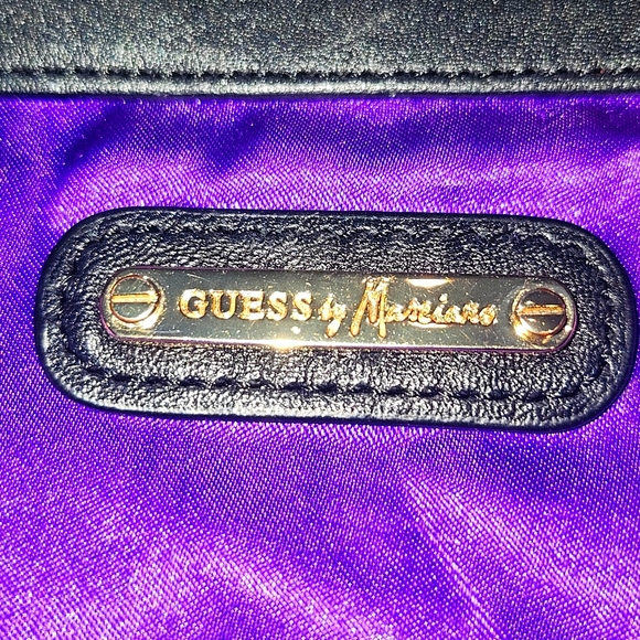 GUESS by Marciano Large black soft Leather Boho Chic Bag purse - Picture 3 of 10